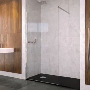 Mampara fija de ducha Mindanao Cromo transparente en Mamparas de ducha Livery