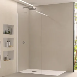 Mampara de Ducha Fija Mindanao Doccia Blanco de Vidrio Translucido Mamparas de Ducha Livery