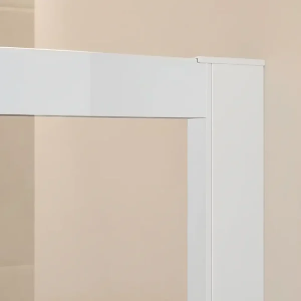 Mampara de ducha semicircular Sao Paulo Blanco 2 hojas correderas + 2 hojas fijas | Elegancia y practicidad en cada detalle - Imagen 2
