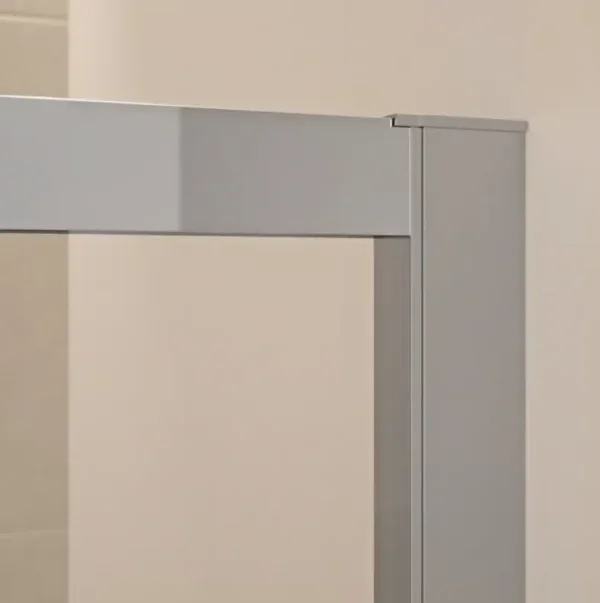 Detalle perfileria Mampara de ducha semicircular Sao Paulo Cromo 2 hojas correderas + 2 hojas fijas en mamparasdeduchalivery.es